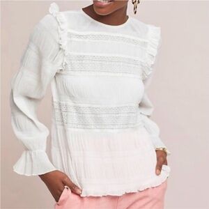 Velvet White Lacy Blouse